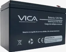 Bateria Para Ups Vica 12v / 7ah Plomo ácido, 12 V, 7 Ah, Negro